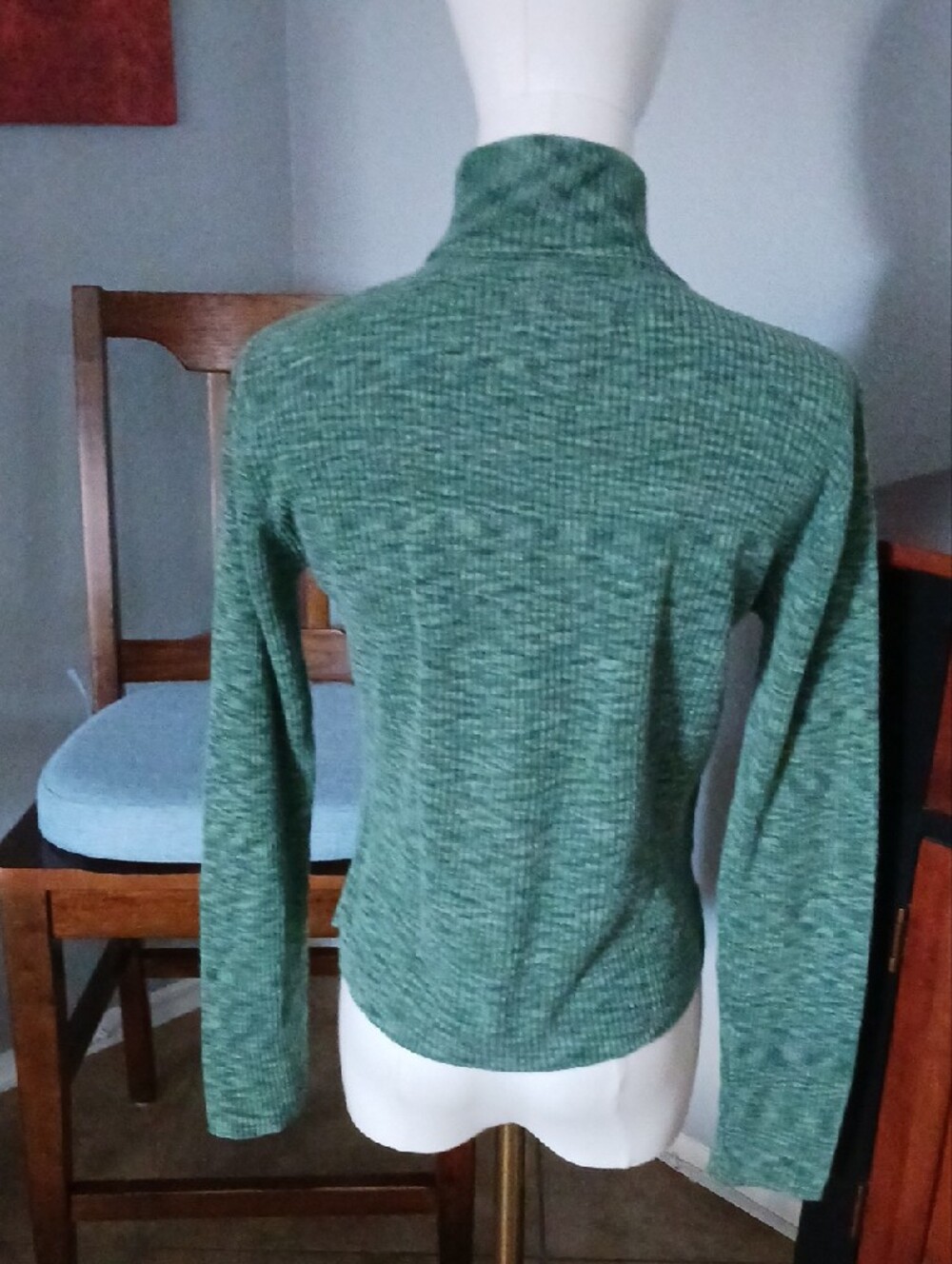 Copper Key- Green Space-dye Pattern Ribbed Turtleneck - Picture 6 of 11